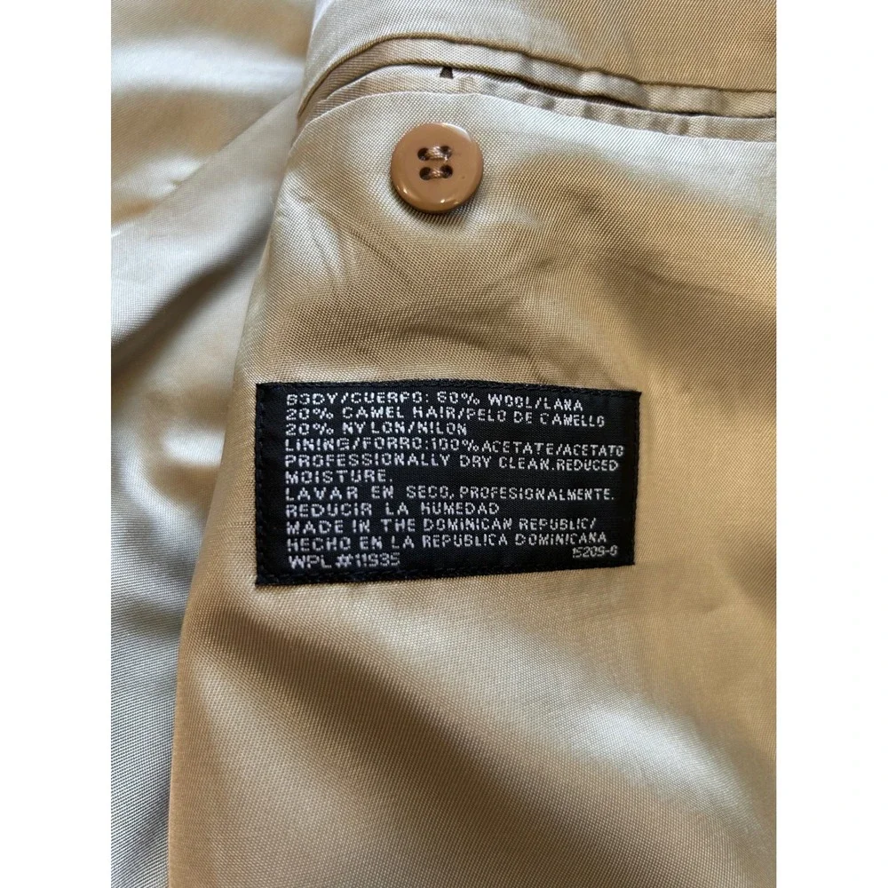 Stafford Camel Hair Wool‎ Blazer Men Sport Coat Tan Two Button 40/42R